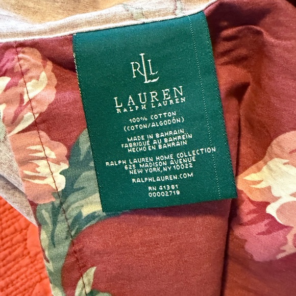 Ralph Lauren 100% Cotton Pillow Shams-2  Burgundy Standard SZ 22x28 in - Picture 4 of 4